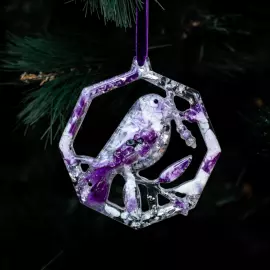 Набор ёлочных игрушек с аметистом "Новогодний" коллекции "Stories" 3шт